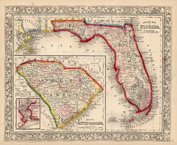 41-Southeast Map By Samuel Augustus Mitchell Jr.