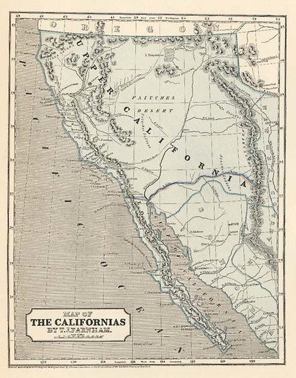 51-Southwest, Rocky Mountains, Baja California and California Map By Sidney Morse  &  Samuel B