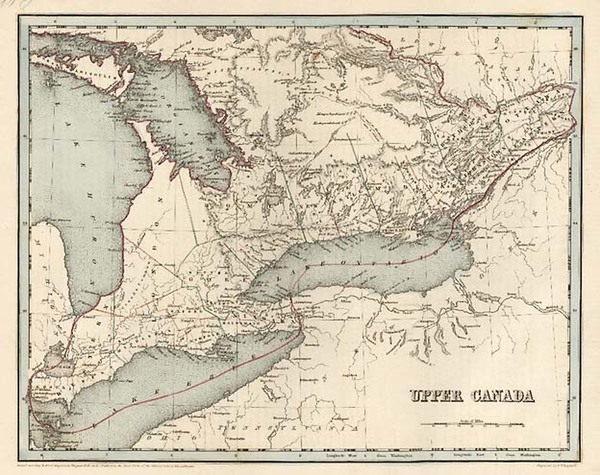 39-Midwest and Canada Map By Thomas Gamaliel Bradford