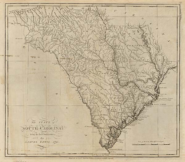 30-Southeast Map By Mathew Carey