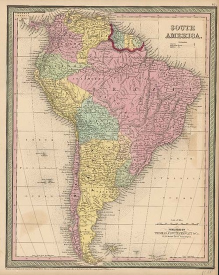 73-South America Map By Thomas, Cowperthwait & Co.