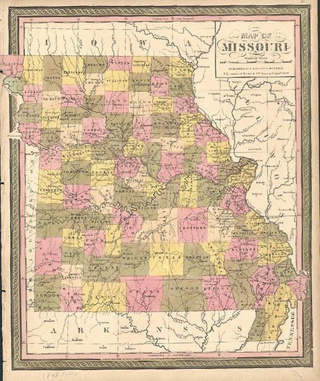 35-Midwest Map By Samuel Augustus Mitchell