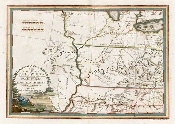 58-South, Southeast and Midwest Map By Giovanni Maria Cassini