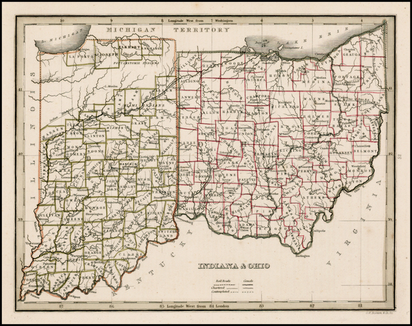 88-Midwest Map By Thomas Gamaliel Bradford