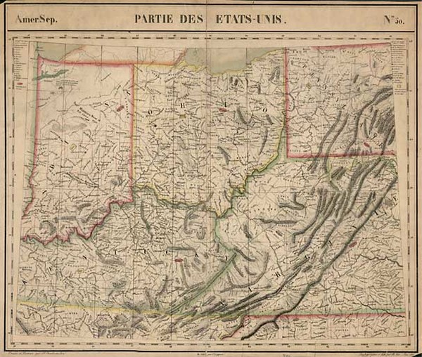 79-Mid-Atlantic, South, Southeast and Midwest Map By Philippe Marie Vandermaelen