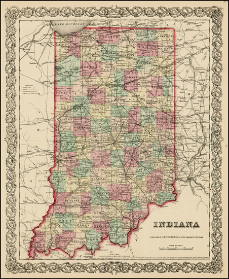 73-Midwest Map By Joseph Hutchins Colton