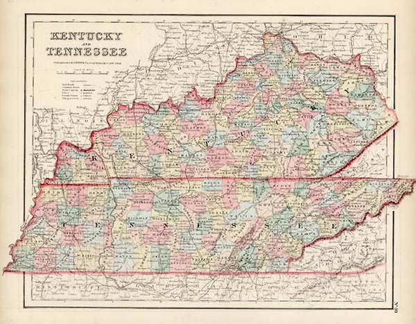 39-South Map By Joseph Hutchins Colton