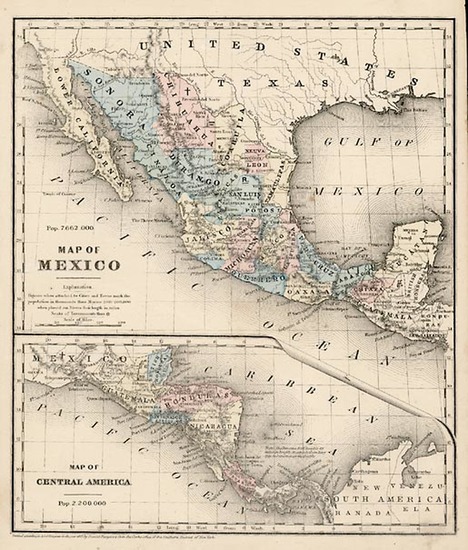 30-Southwest, Mexico and Central America Map By Daniel Burgess & Co.