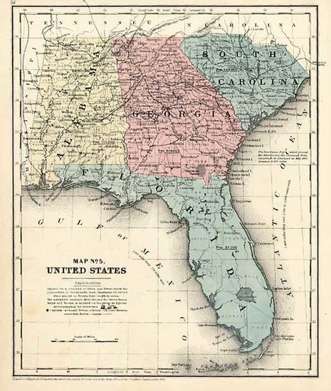73-South and Southeast Map By Daniel Burgess & Co.