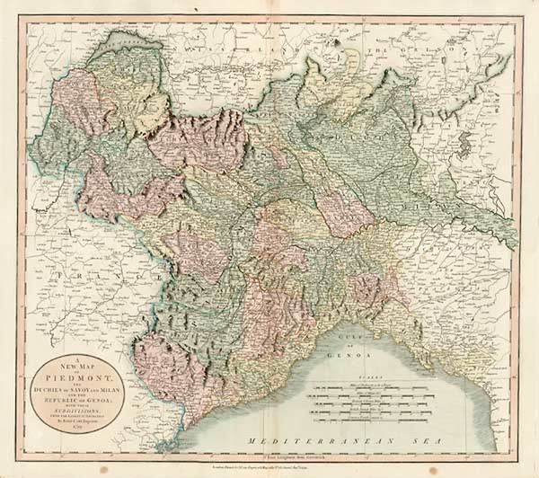 81-Europe, Switzerland and Italy Map By John Cary