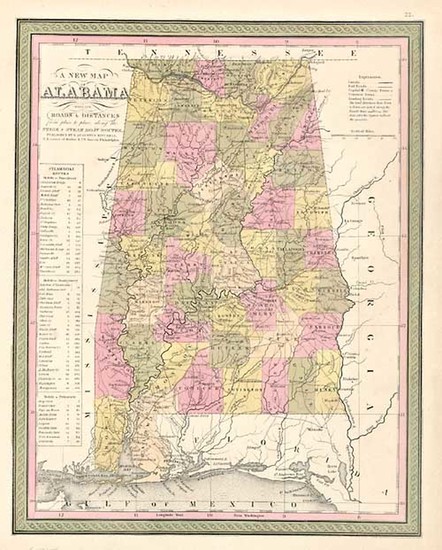 50-South Map By Samuel Augustus Mitchell