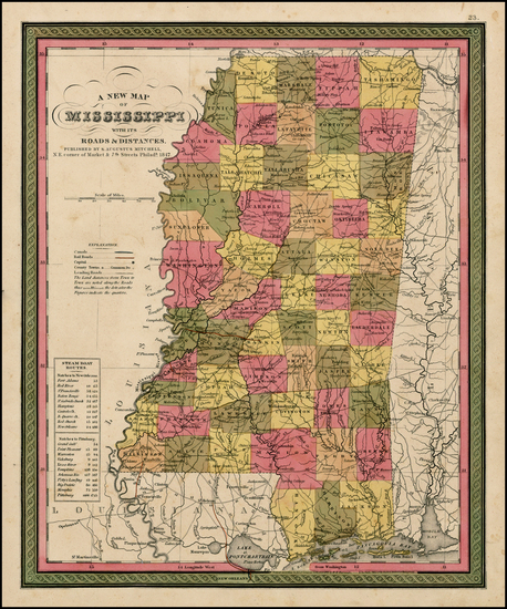 53-South Map By Samuel Augustus Mitchell