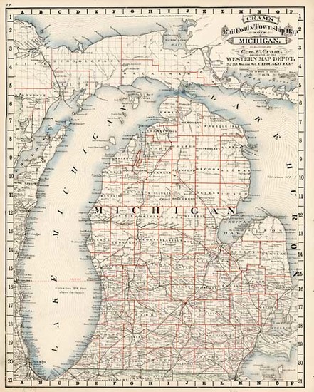 24-Midwest Map By George F. Cram