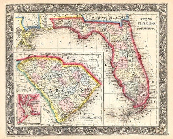 89-Southeast Map By Samuel Augustus Mitchell Jr.