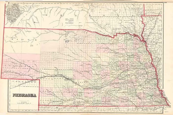 57-Midwest and Plains Map By G.W.  & C.B. Colton