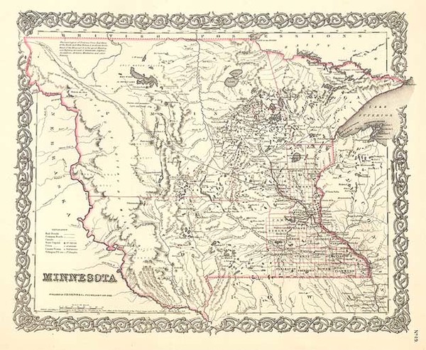 24-Midwest Map By Joseph Hutchins Colton