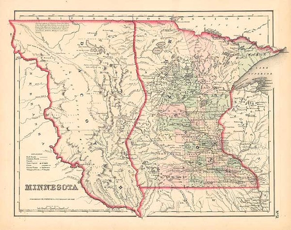 93-Midwest and Plains Map By Joseph Hutchins Colton