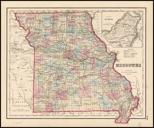 91-Midwest and Plains Map By Joseph Hutchins Colton