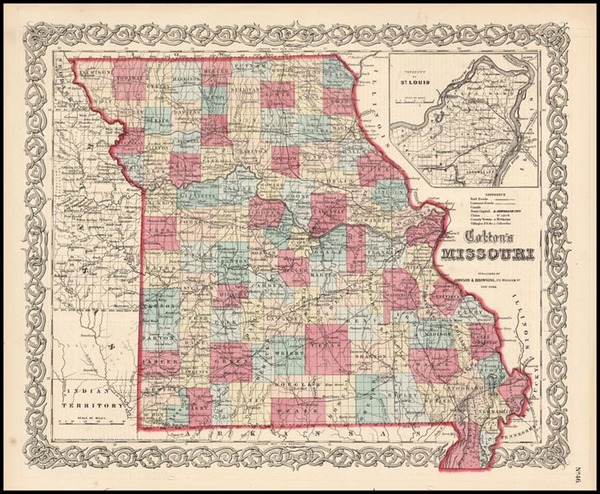 36-Midwest and Plains Map By Joseph Hutchins Colton