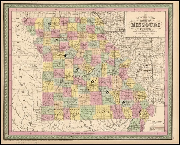 69-Midwest Map By Thomas, Cowperthwait & Co.