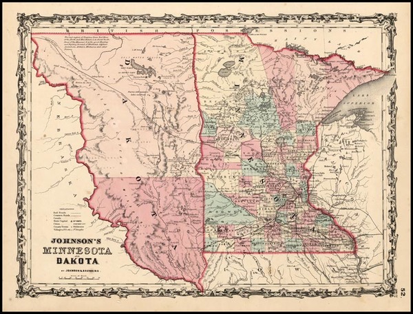 81-Midwest and Plains Map By Benjamin P Ward  &  Alvin Jewett Johnson