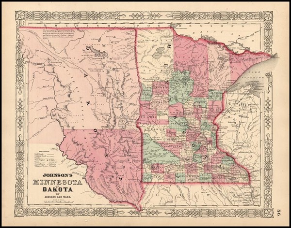 46-Midwest and Plains Map By Benjamin P Ward  &  Alvin Jewett Johnson