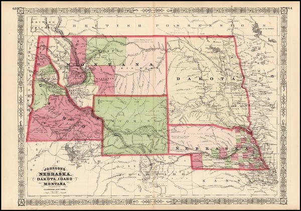 33-Plains and Rocky Mountains Map By Alvin Jewett Johnson