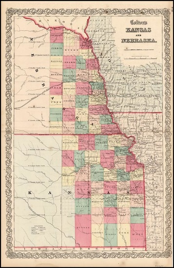26-Plains Map By Joseph Hutchins Colton
