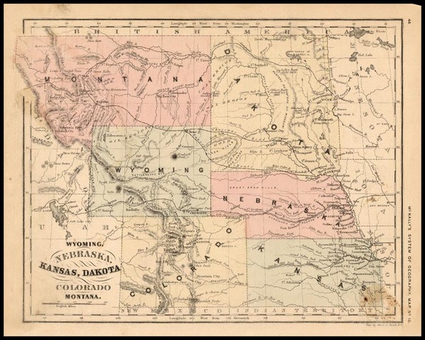 28-Midwest, Plains and Rocky Mountains Map By Rand McNally & Company