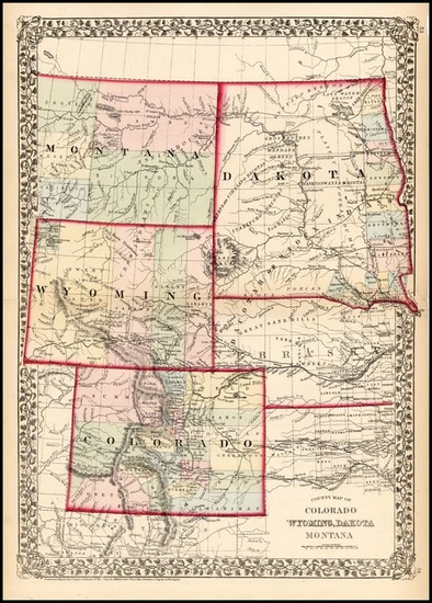 94-Plains and Rocky Mountains Map By Samuel Augustus Mitchell