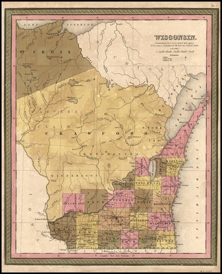 50-Midwest Map By Samuel Augustus Mitchell