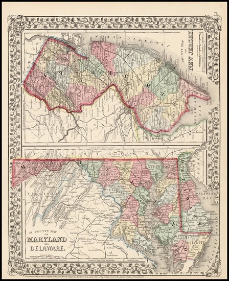 74-Mid-Atlantic Map By Samuel Augustus Mitchell Jr.