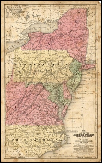 32-Mid-Atlantic and Southeast Map By Samuel Augustus Mitchell