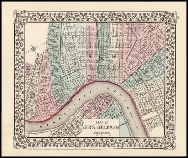 46-South Map By Samuel Augustus Mitchell Jr.