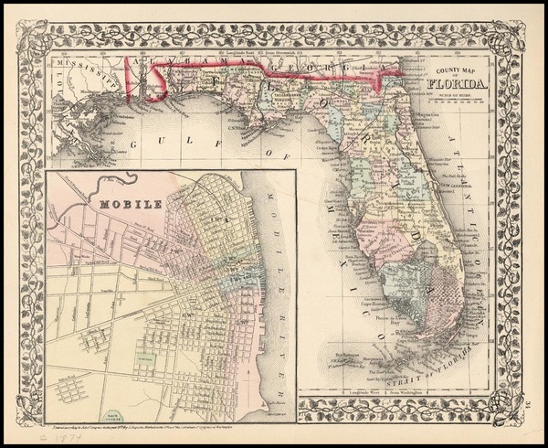 83-South and Southeast Map By Samuel Augustus Mitchell Jr.