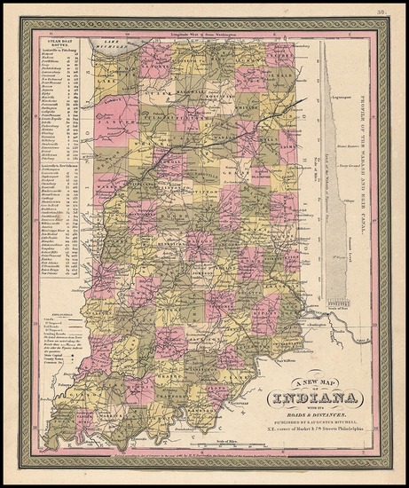 58-Midwest Map By Samuel Augustus Mitchell