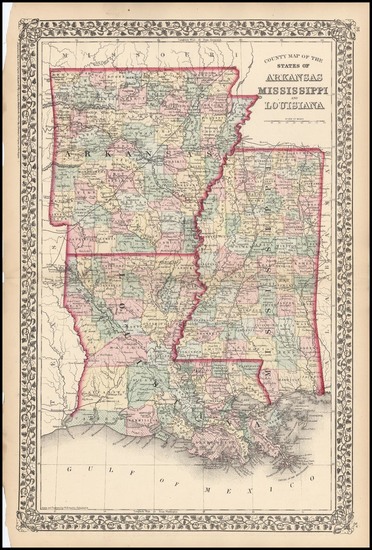 84-South and Plains Map By Samuel Augustus Mitchell Jr.