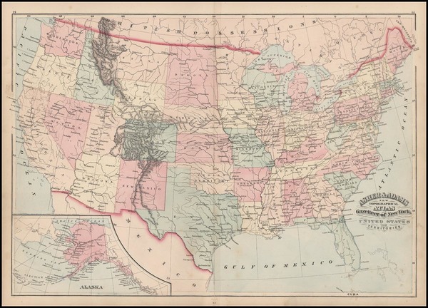 38-United States Map By Asher  &  Adams