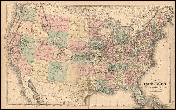 24-United States Map By Henry Francis Walling