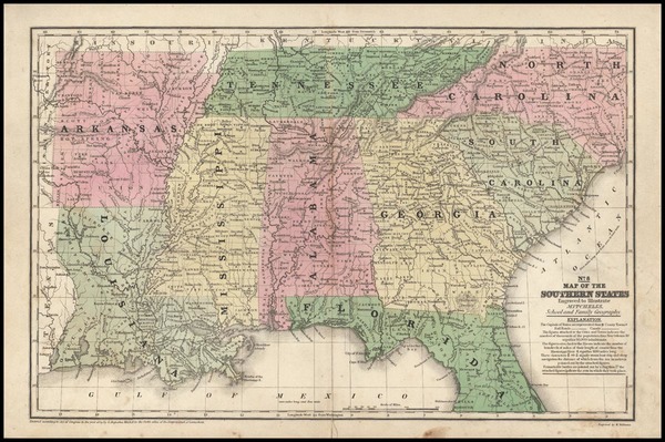 98-South and Southeast Map By Samuel Augustus Mitchell