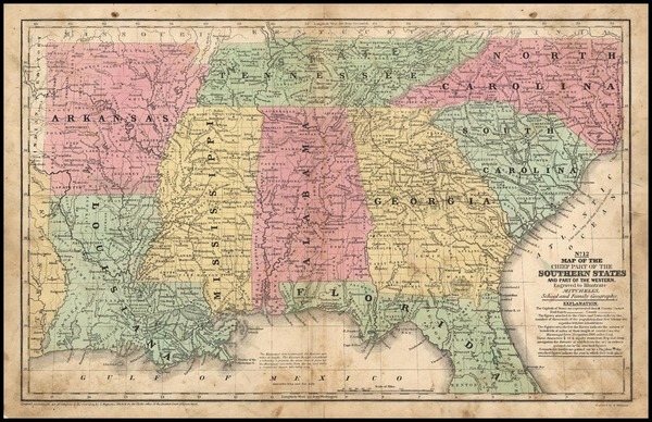 2-South and Southeast Map By Samuel Augustus Mitchell