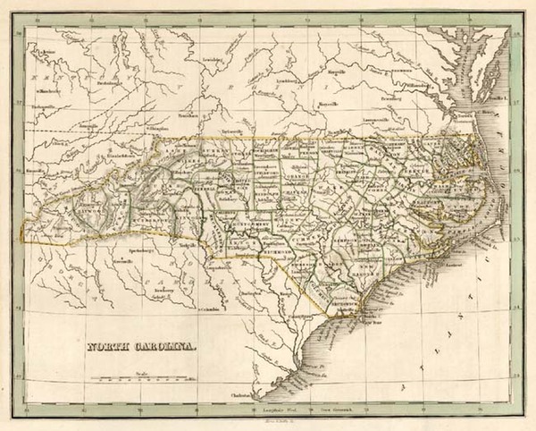 98-Southeast Map By Thomas Gamaliel Bradford