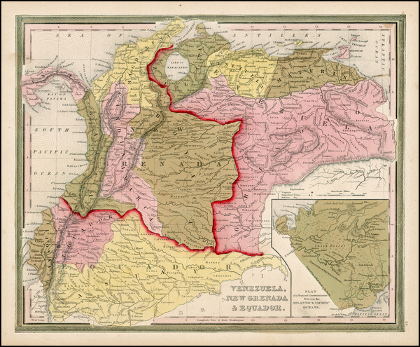 15-South America Map By Samuel Augustus Mitchell