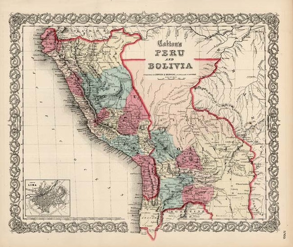 76-South America Map By Joseph Hutchins Colton