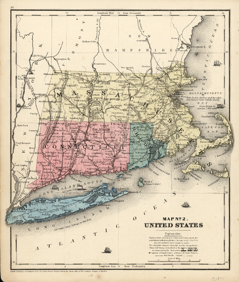 36-New England Map By Daniel Burgess & Co.