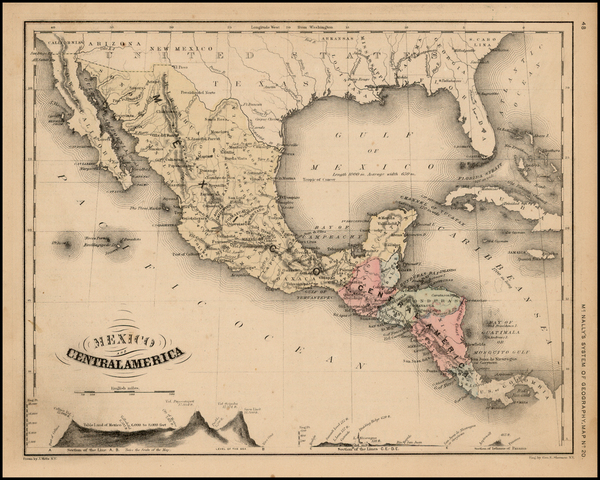 45-Texas, Southwest, Mexico and Central America Map By George E. Sherman