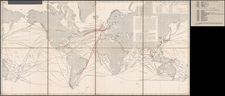 World and World Map By North German Lloyd Line