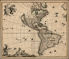 Western Hemisphere, South America and America Map By Frederick De Wit