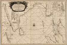 Carte Marine depuis Suratte jusqu'au Detroit de Malaca Dressee par le R.P. Tachard de la Compagnie de Jesus Missionaire et Mathematicien du Roy dans les Indes . . . 1701 By Jean-Baptiste Nolin