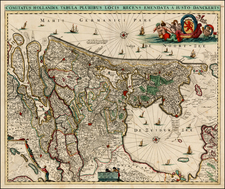 Netherlands Map By Justus Danckerts